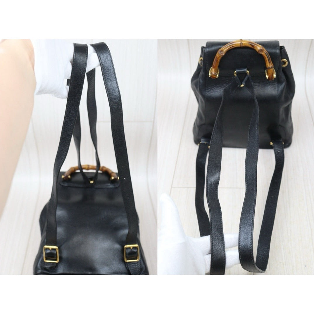 Very Good ( Rank A) ｜GUCCI Bamboo Leather Mini Backpack Back｜24091921