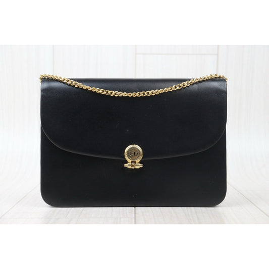 Good ( Rank AB)｜Dior Vintage Calfskin  Shoulder Bag Black ｜24101711