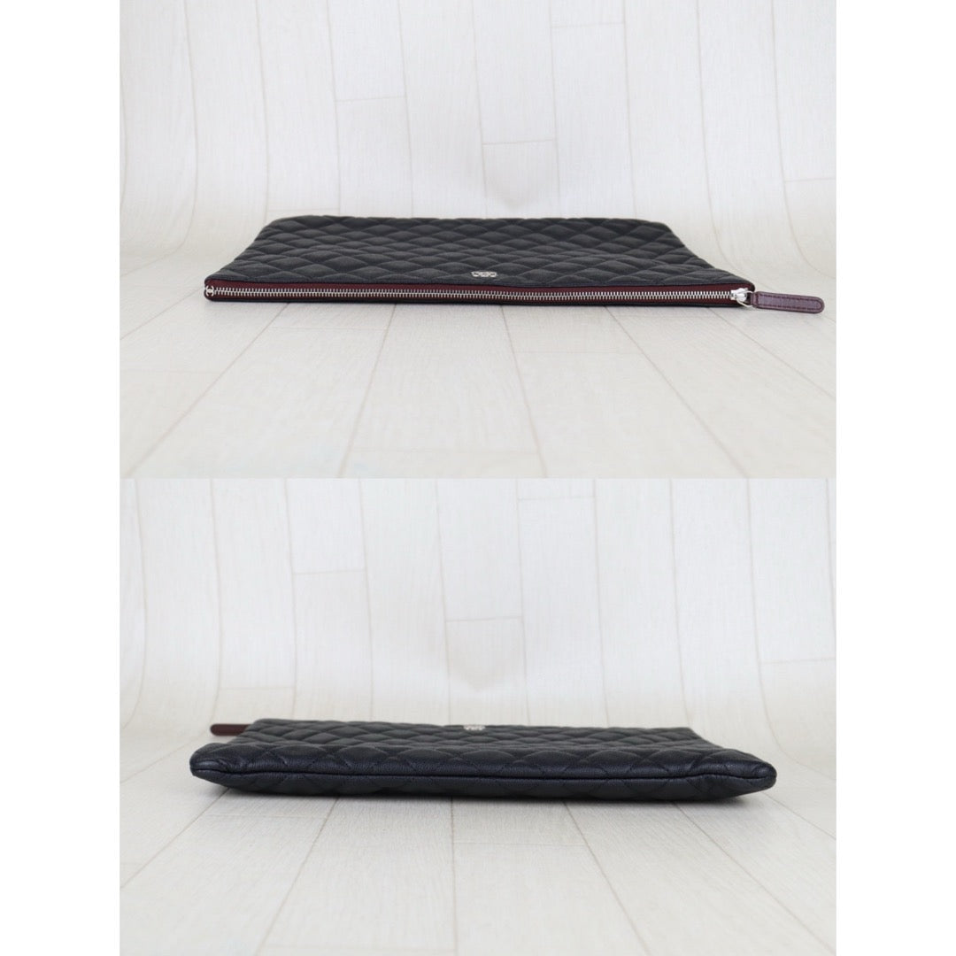Very Good ( Rank A)｜ CHANEL Caviar Skin  Klassische Pochette Mit Reissverschluss  Black Made In 2018Year｜S25062315