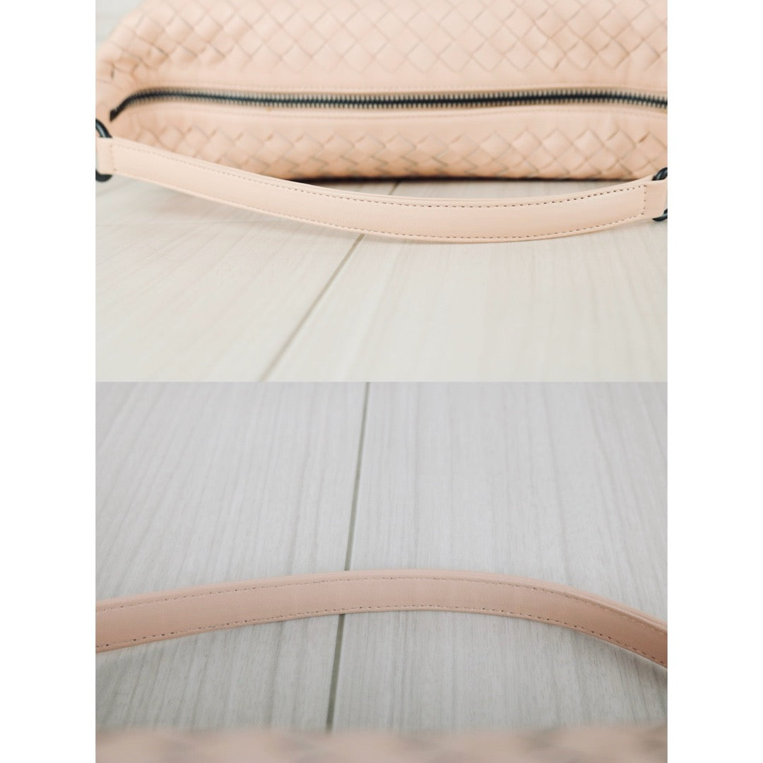Excellent（Rank SA）｜ Bottega Veneta Lamb Skin  Braid HandBag Cinnamon Pink｜S26011705