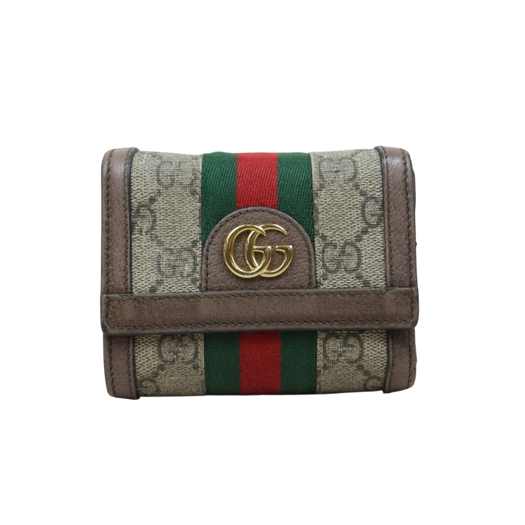 Include Entrupy Certificate of Authenticity｜Fair ( Rank B)｜GUCCI Ophidia GG Campus Brown  Wallet｜26010902