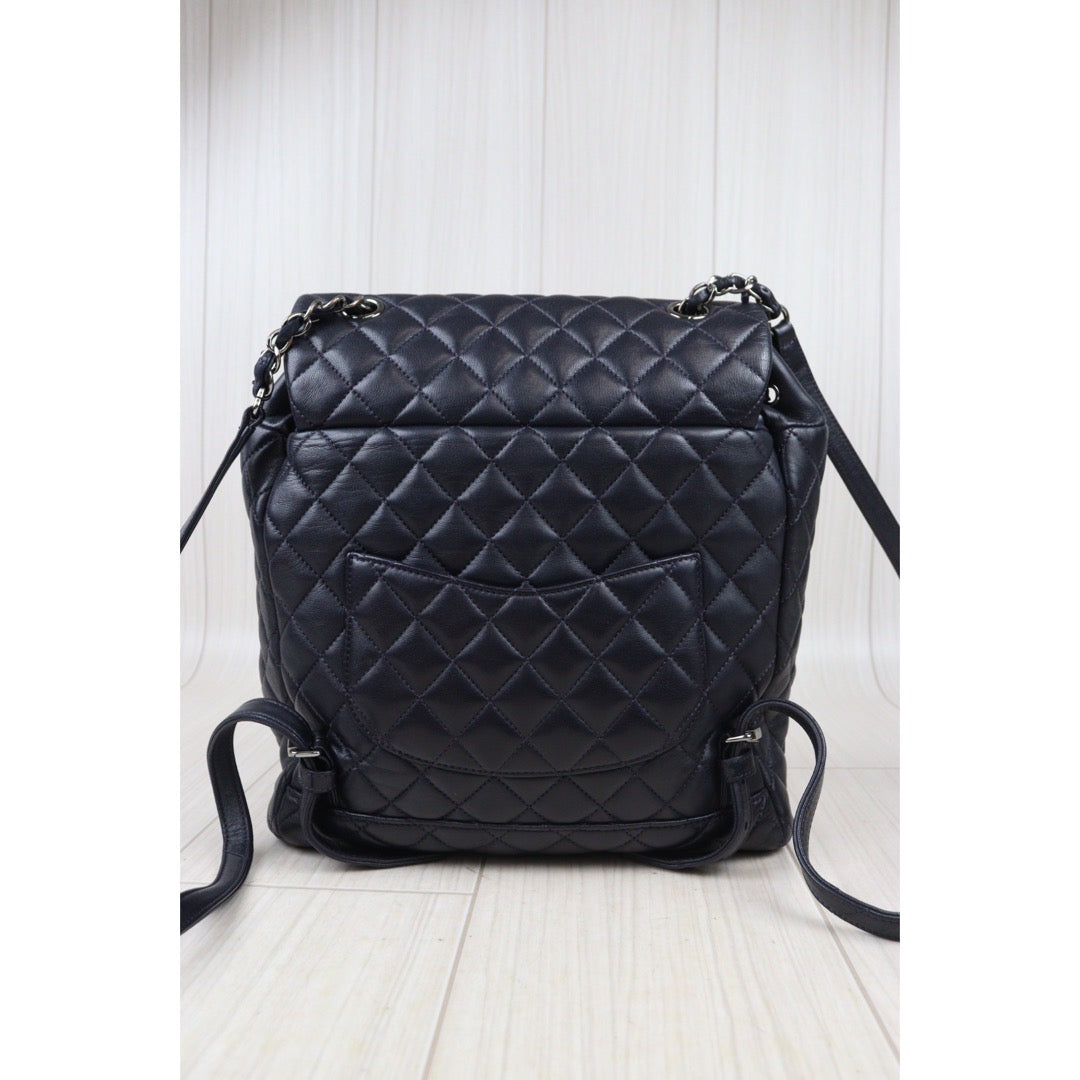 Very Good ( Rank A) ｜CHANEL Matrasse Lamb Skin Backpack Navy Close To Black Made in 2017 Year｜S24071433