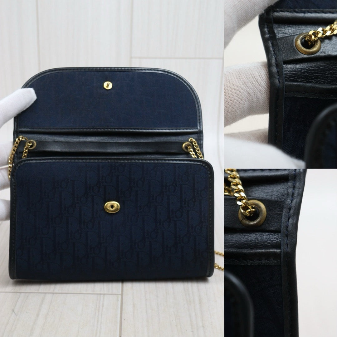 Good ( Rank AB)｜ Dior  Trotter Vintage Chain  Shoulder Bag Navy Blue｜26021906