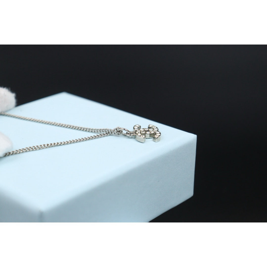 Very Good ( Rank A)｜CHANEL COCO Mark Rhinestone Necklace Silver｜V25073110