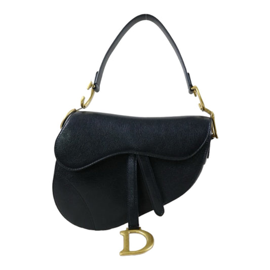 Rank A ｜ Dior Calf Skin Saddle Bag Black Medium ｜S24031502