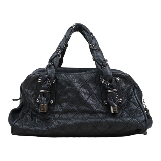 Good ( Rank AB)｜ CHANEL Calf Skin  Handbag Bag Black Made In 2006～2008Year ｜Q24031317