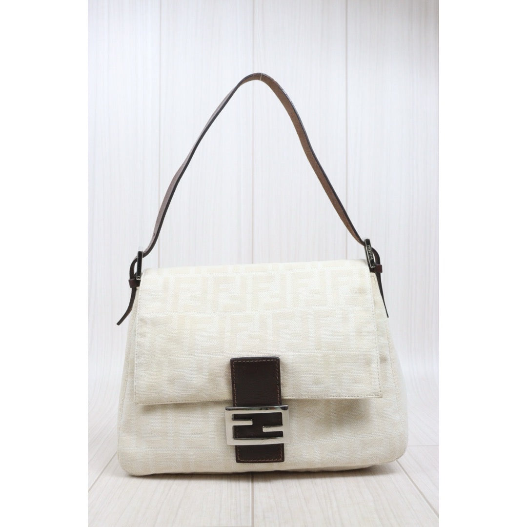 Include Entrupy Certificate of Authenticity｜Good ( Rank AB)｜ FENDI Zucca Mamma Baguette  Shoulder Bag  ｜26083102