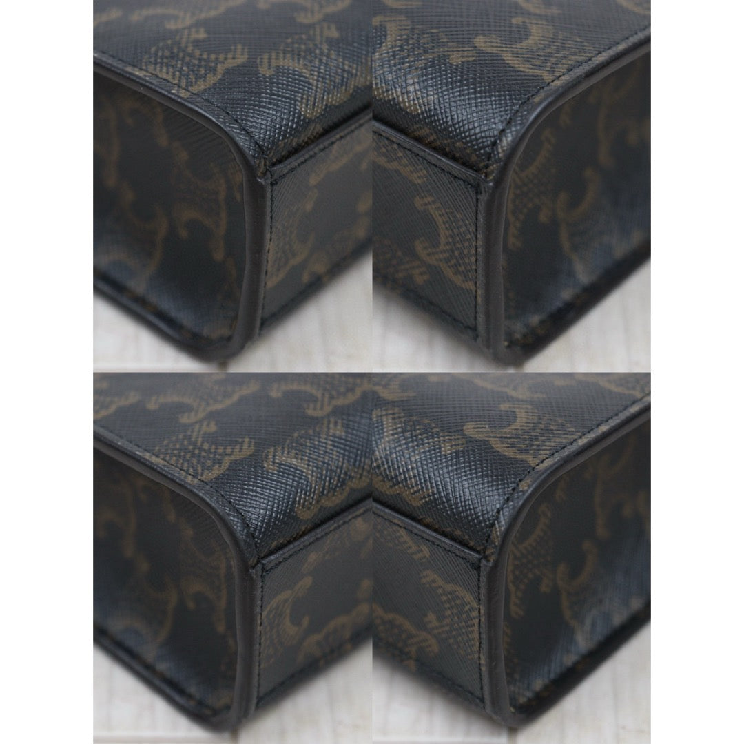 Very Good ( Rank A) ｜ CELINE Macadam MINI Tote Bag Shoulder Bag ｜P25051603