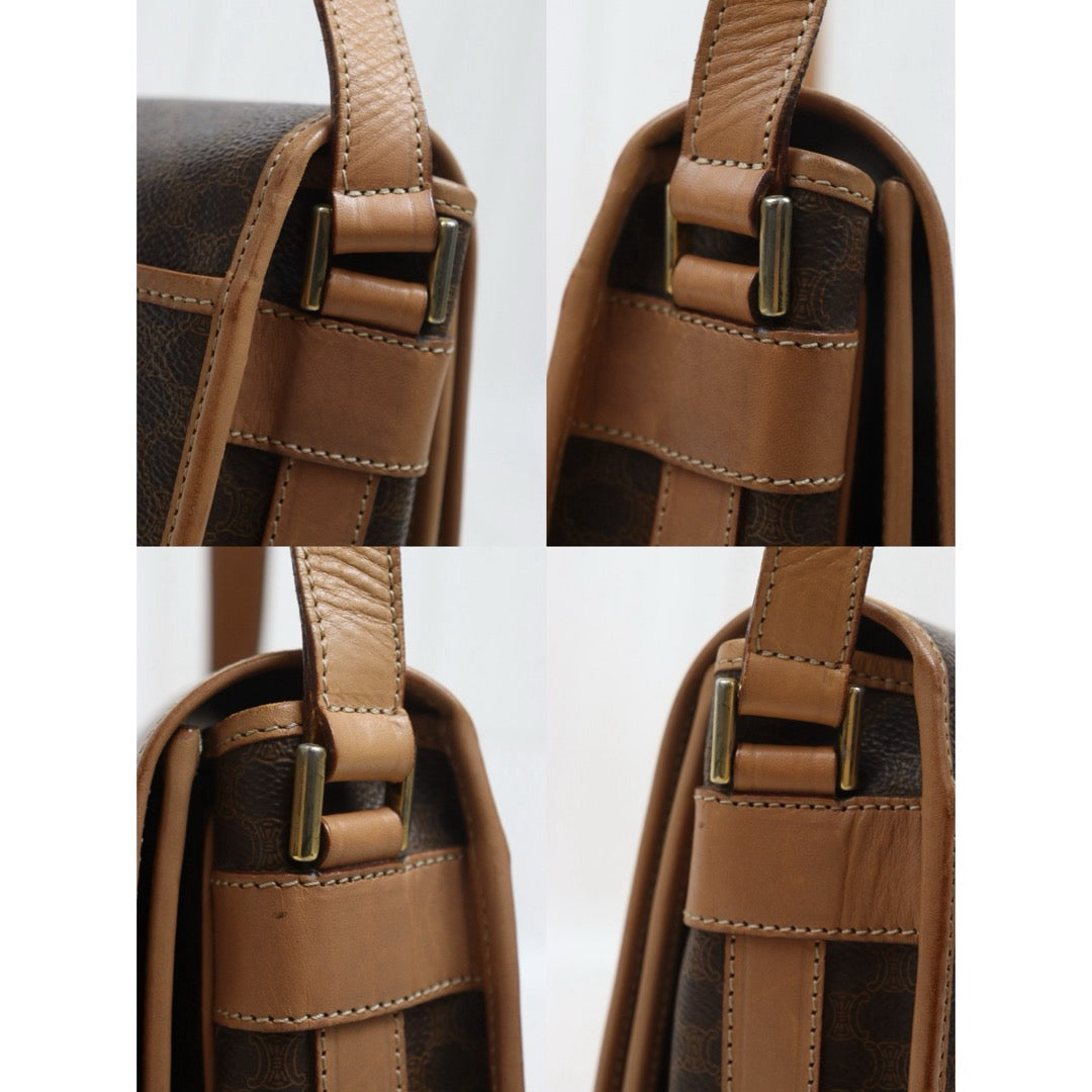 Include Entrupy Certificate of Authenticity｜Good ( Rank AB)｜ CELINE Macadam Saddle Shoulder Bag ｜26071305