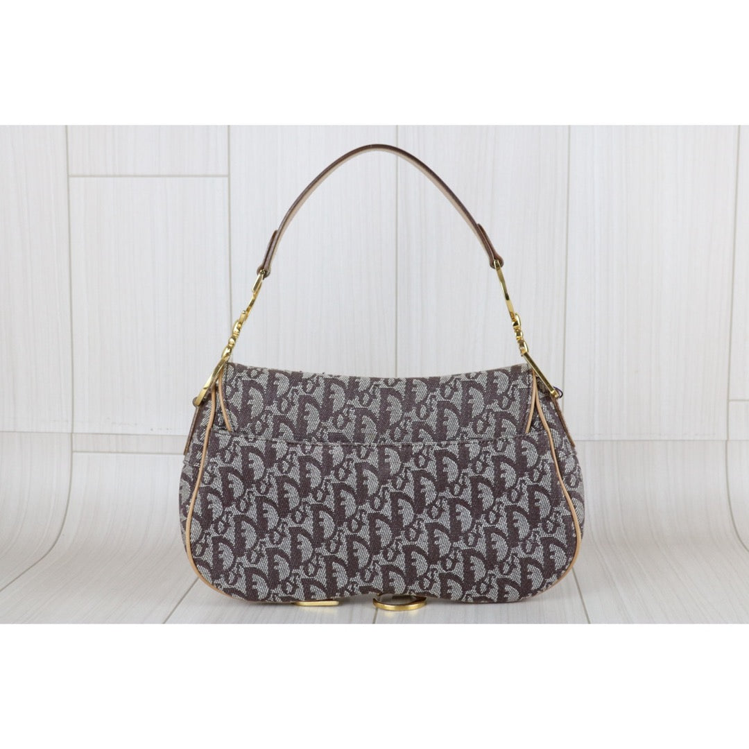 Include Entrupy Certificate of Authenticity｜Very Good ( Rank A)｜Dior Trotter Saddle Vintage Shoulder Bag Brown｜S26031516