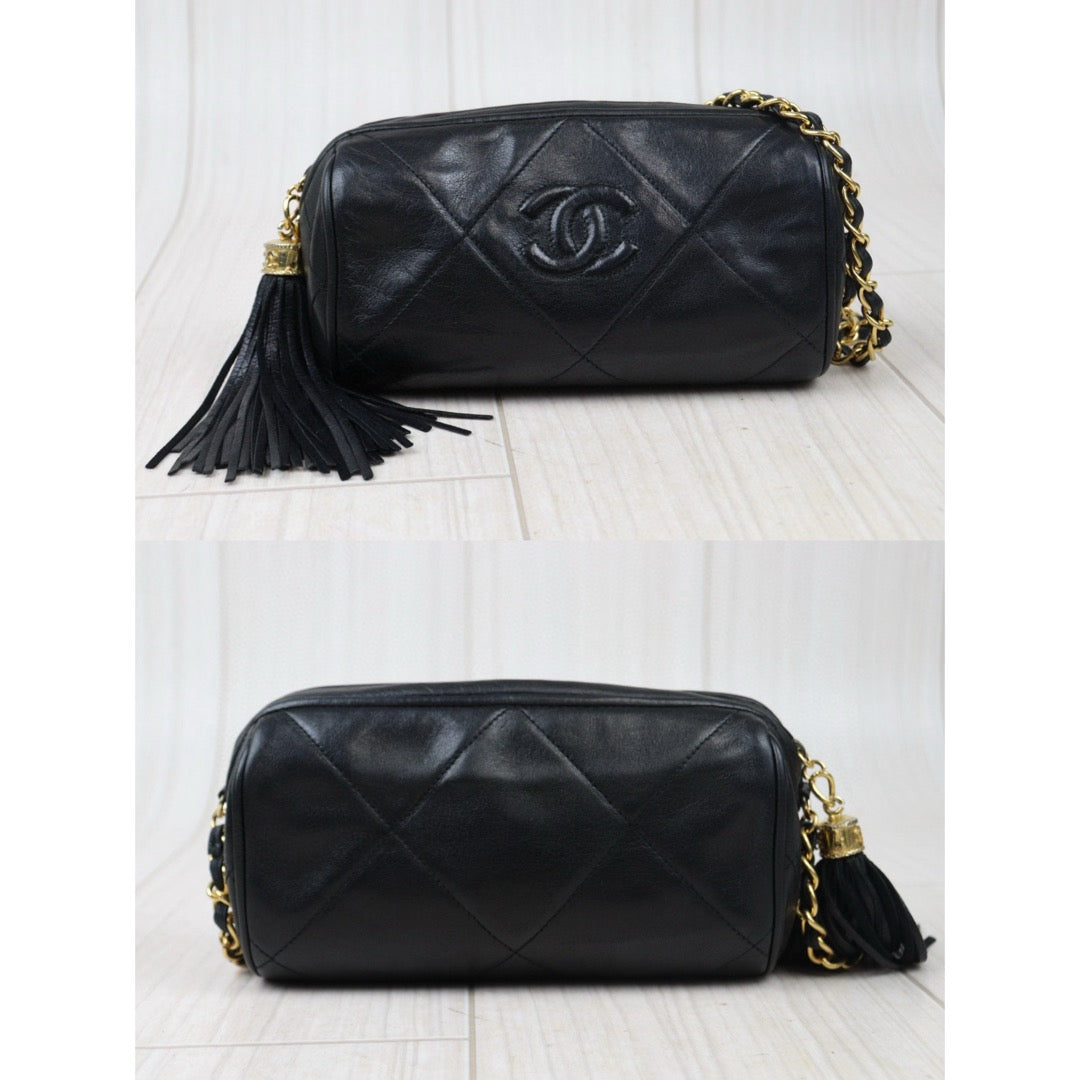 Rank AB｜ CHANEL Lamb Skin Shoulder Bag Black  Made in 1986-1988Year ｜24073113