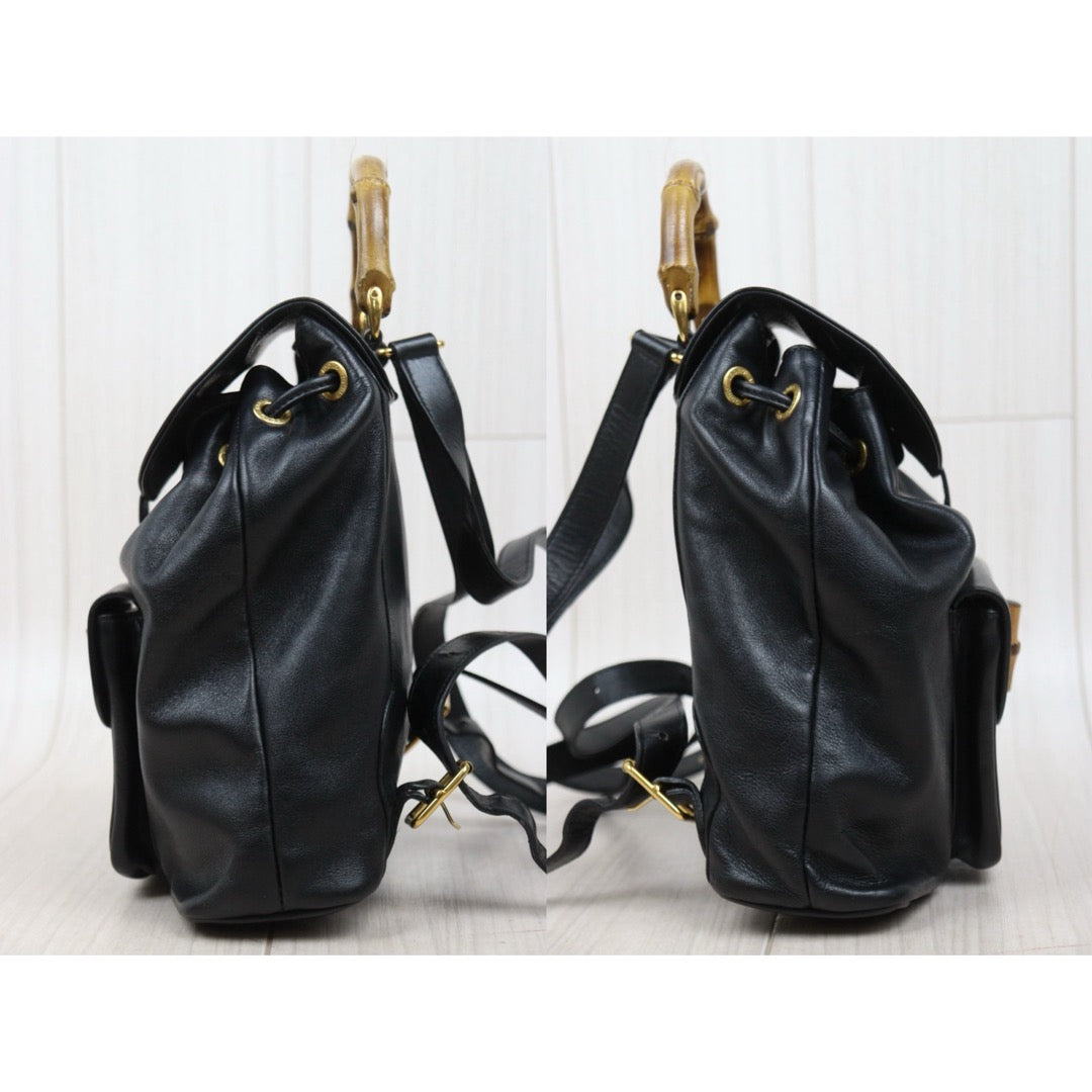 Good ( Rank AB)｜GUCCI Bamboo Calf Leather Mini Backpack Back｜25111901
