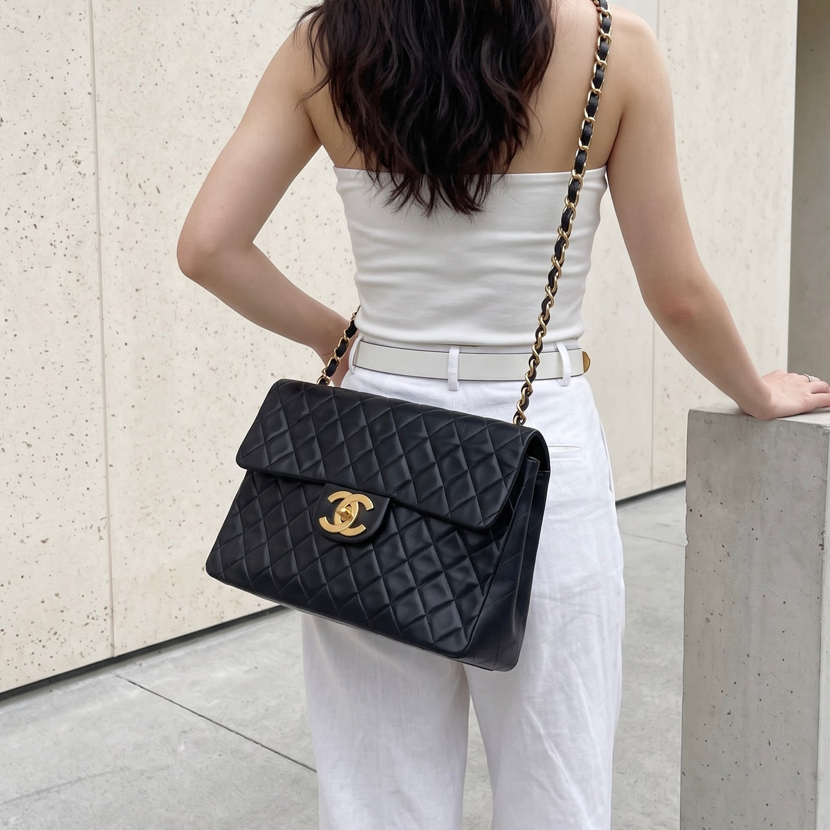 Include Entrupy Certificate of Authenticity｜Very Good ( Rank A)｜CHANEL  Matrasse Chain  Lambskin Single Flap Black Shoulder Bag Made In 1994～1996Year｜S26090749