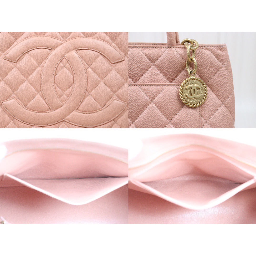 Rank A｜ CHANEL Caviar Skin Leather Calf Leather Tote Bag Pink Made In 2000～2002Year｜24042909