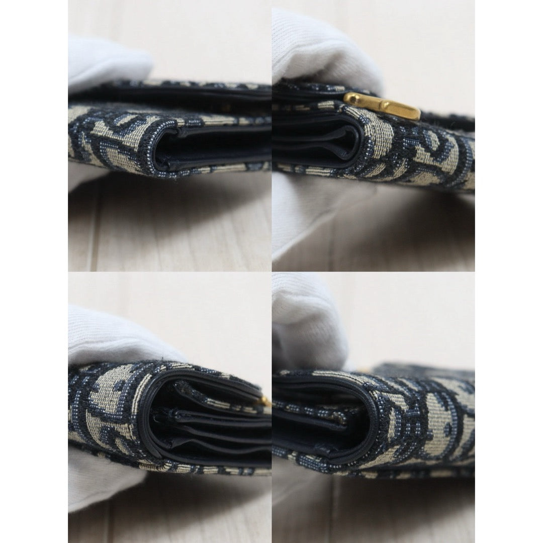 Include Entrupy Certificate of Authenticity｜Very Good ( Rank A)｜Dior Trotter Montaige  Oblique Saddle Lotus Wallet ｜26081807