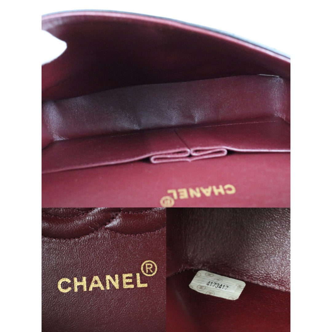 Include Entrupy Certificate of Authenticity｜Very Good ( Rank A)｜ CHANEL Lamb Skin Matrasse Chain Double Flap 25 Shoulder Bag  Black Made In 1996-1997Year｜26020401