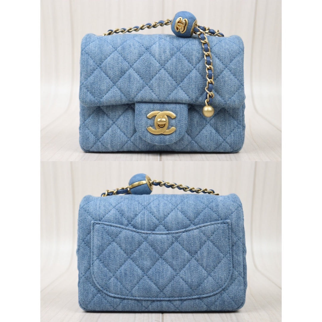 Very Good ( Rank A) ｜ CHANEL Denim 17 Small Flap Chain Shoulder ｜S24061727