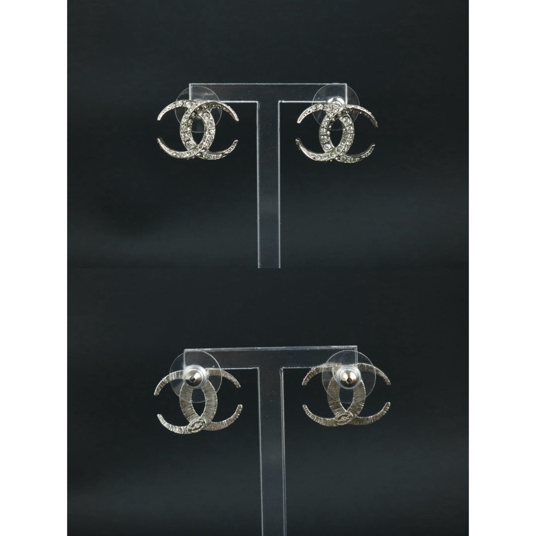 Include Authentic Detective Certificate of Authenticity｜Very Good ( Rank A) ｜CHANEL B15C COCO Mark Rhinestone Earrings Made In 2015Year｜S26061004