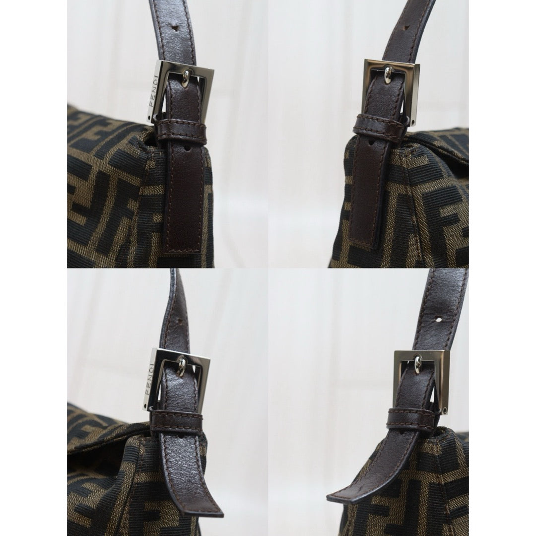Include Entrupy Certificate of Authenticity｜Very Good ( Rank A)｜ FENDI Zucca Mamma Baguette Shoulder Bag ｜26070910