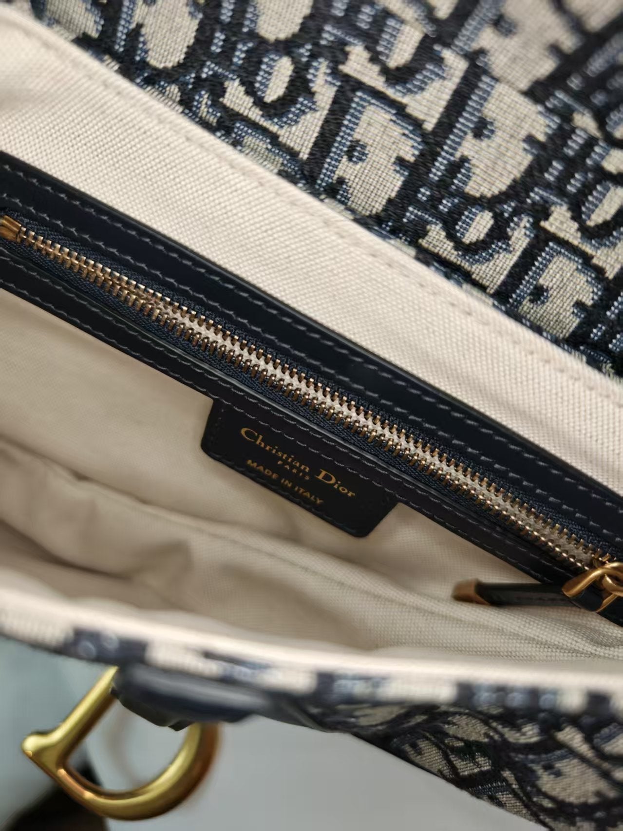 Very Good ( Rank A)｜Dior Trotter Saddle Shoulder Bag Medium with strap and Entrupy Certificate of Authenticity