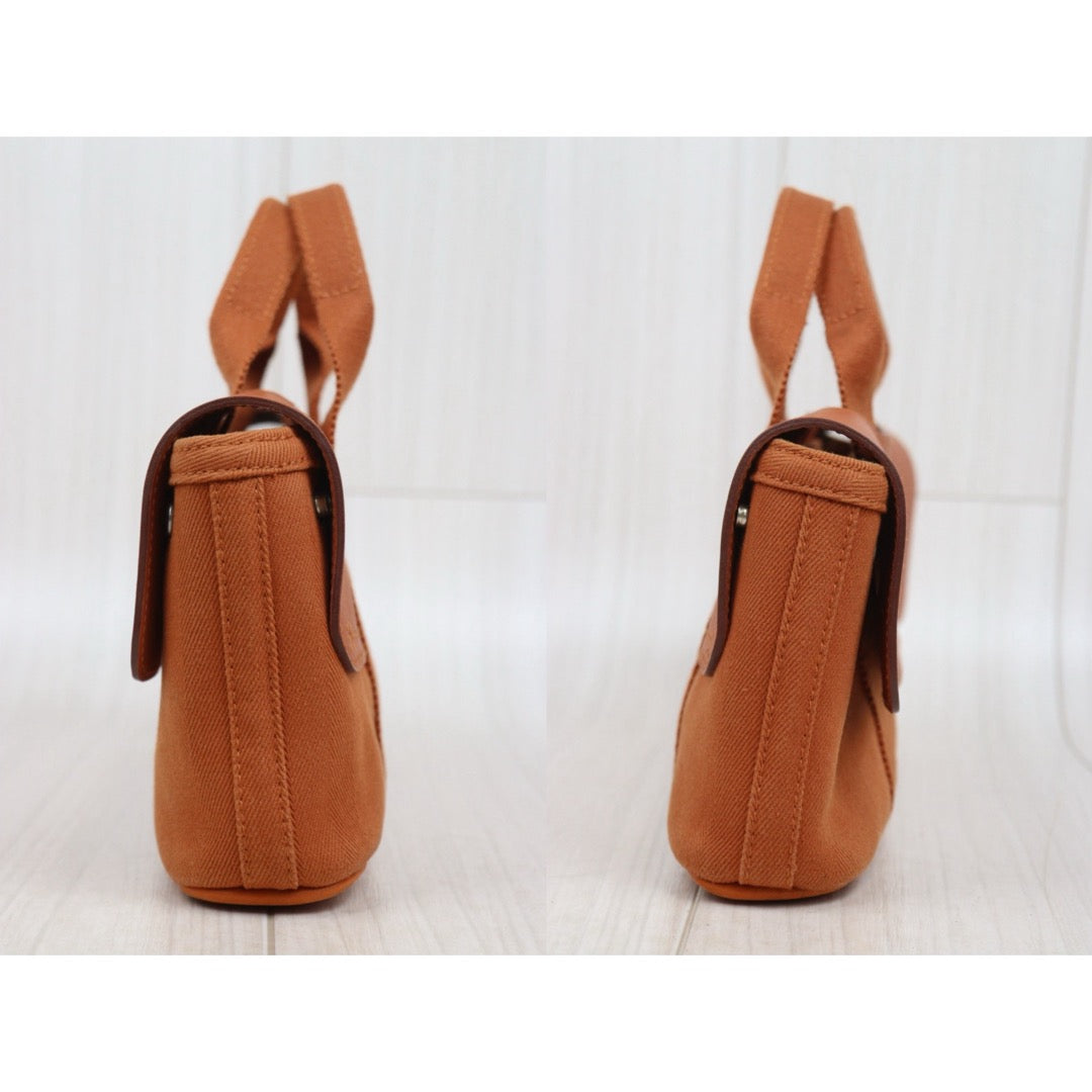 Good ( Rank AB)｜ HERMES Valparaiso Canvas Orange HandBag With Pouch｜P25082714