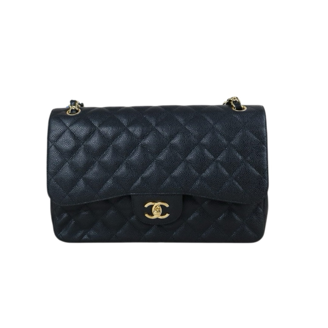 Include Entrupy Certificate of Authenticity｜Very Good ( Rank A)｜ CHANEL Matrasse Chain Caviar Skin Jumbo Black  Made In 2010-2011 Year｜S26080102