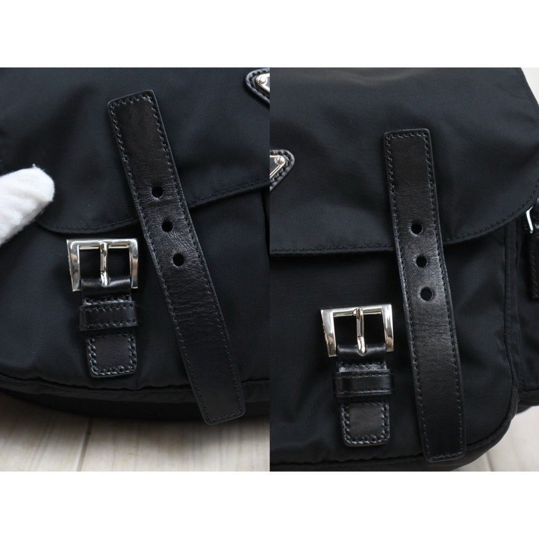 Good ( Rank AB) ｜Prada  Nylon ShoulderBag Black Silver Hardware｜25071711
