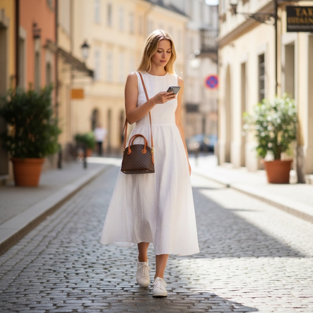 Include Entrupy Certificate of Authenticity｜Good ( Rank AB)｜ CELINE Macadam Bowling Bag Handbag With Shoulder Strap ｜26031905