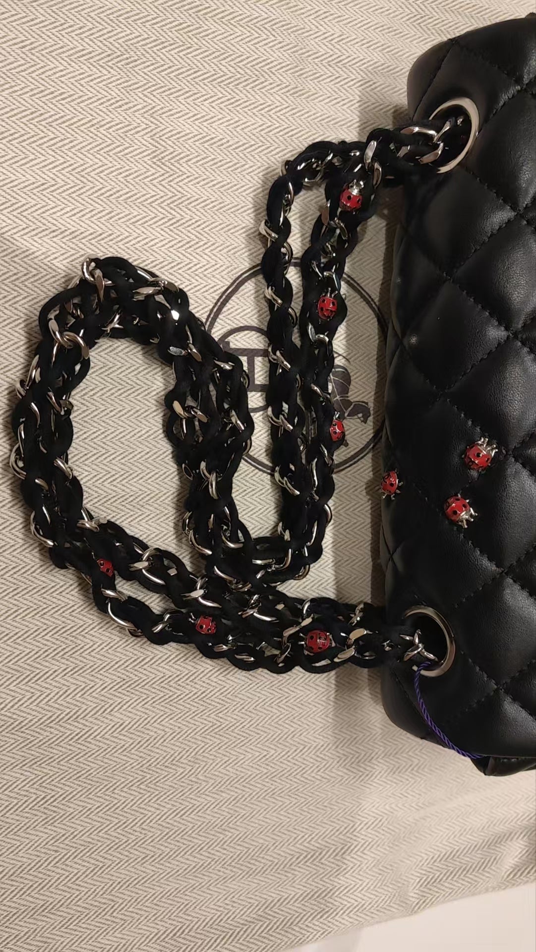 CHANEL Matrasse Single Flap 20 Shoulder Bag ladybug