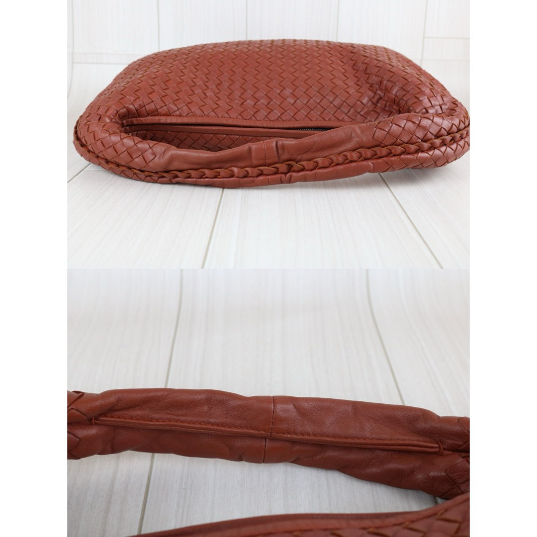 Good ( Rank AB)｜ Bottega Veneta Lamb Skin Braid Shoulder Bag Brick Red｜S25081804