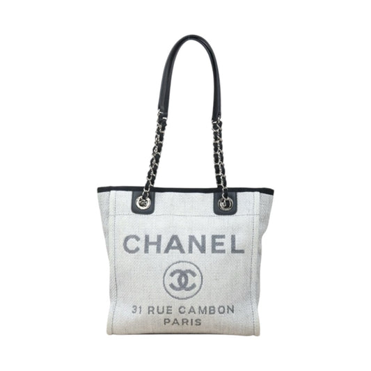 Good ( Rank AB)｜ CHANEL Canvas Tote Bag Gray Small Made In 2015-2016 Year｜V24110743