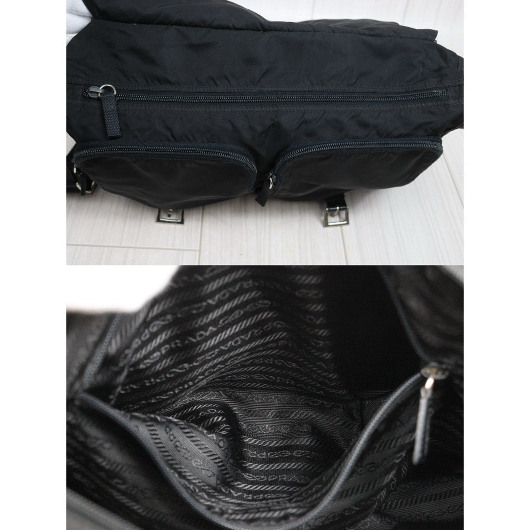 Include Entrupy Certificate of Authenticity｜Good ( Rank AB) ｜Prada  Nylon Black Shoulder Bag  Silver Hardware｜26052702