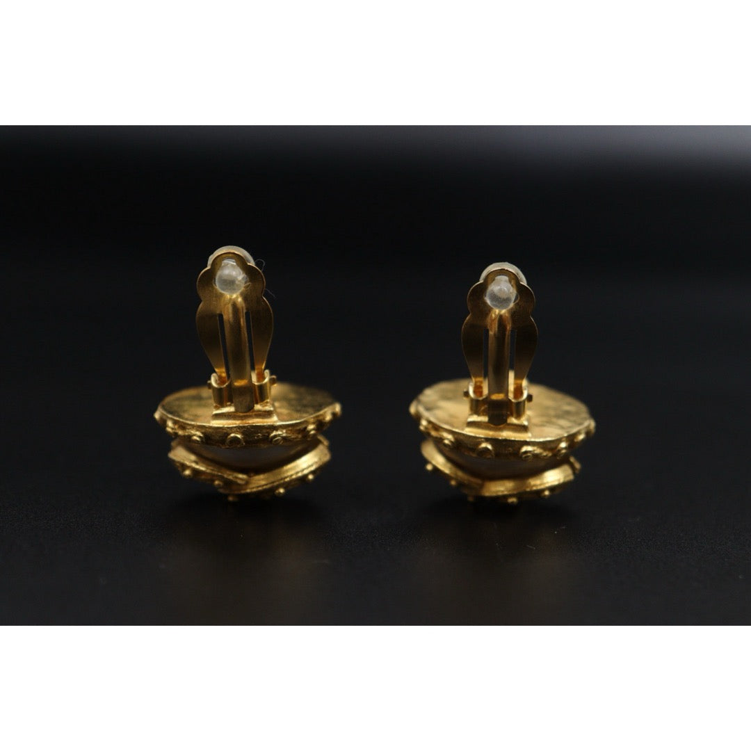 Good ( Rank AB)｜CHANEL COCO Mark 24K Gold Plating Pearl Earrings  Made In 1994Year ｜25080708