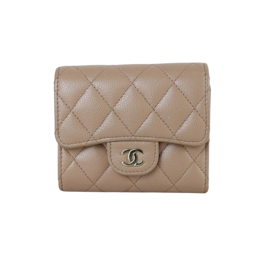 Include Entrupy Certificate of Authenticity｜Good ( Rank AB)｜Chanel Caviar Skin Nude Brown  Wallet IC Chips Model ｜S26072535