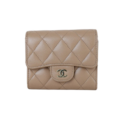 Include Entrupy Certificate of Authenticity｜Good ( Rank AB)｜Chanel Caviar Skin Nude Brown  Wallet IC Chips Model ｜S26072535