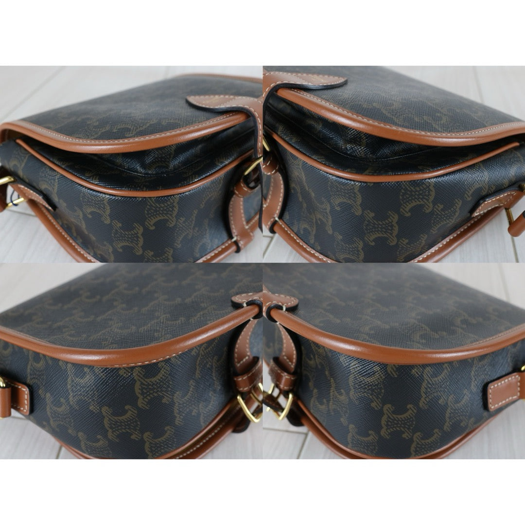 Very Good ( Rank A) ｜ CELINE Macadam Triomphe Cross Body Shoulder Bag Current Model｜S25102803