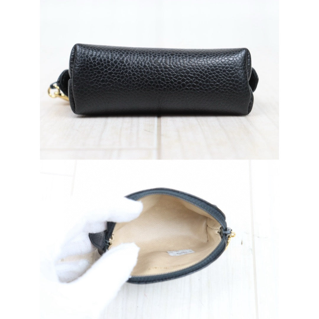Very Good ( Rank A) ｜CHANEL Caviar Skin Mini Coin Case Purse Black Made in 1994-1996 Year｜25020617