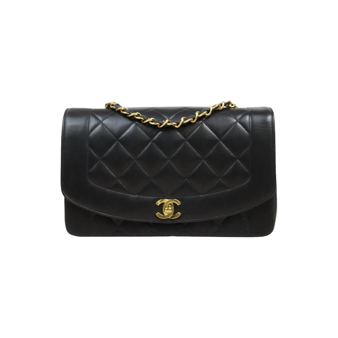 Good ( Rank AB)｜ CHANEL  Lamb Skin Matrasse Chain  Diana 25 Shoulder Bag Made in 1994-1996 Year｜26012605
