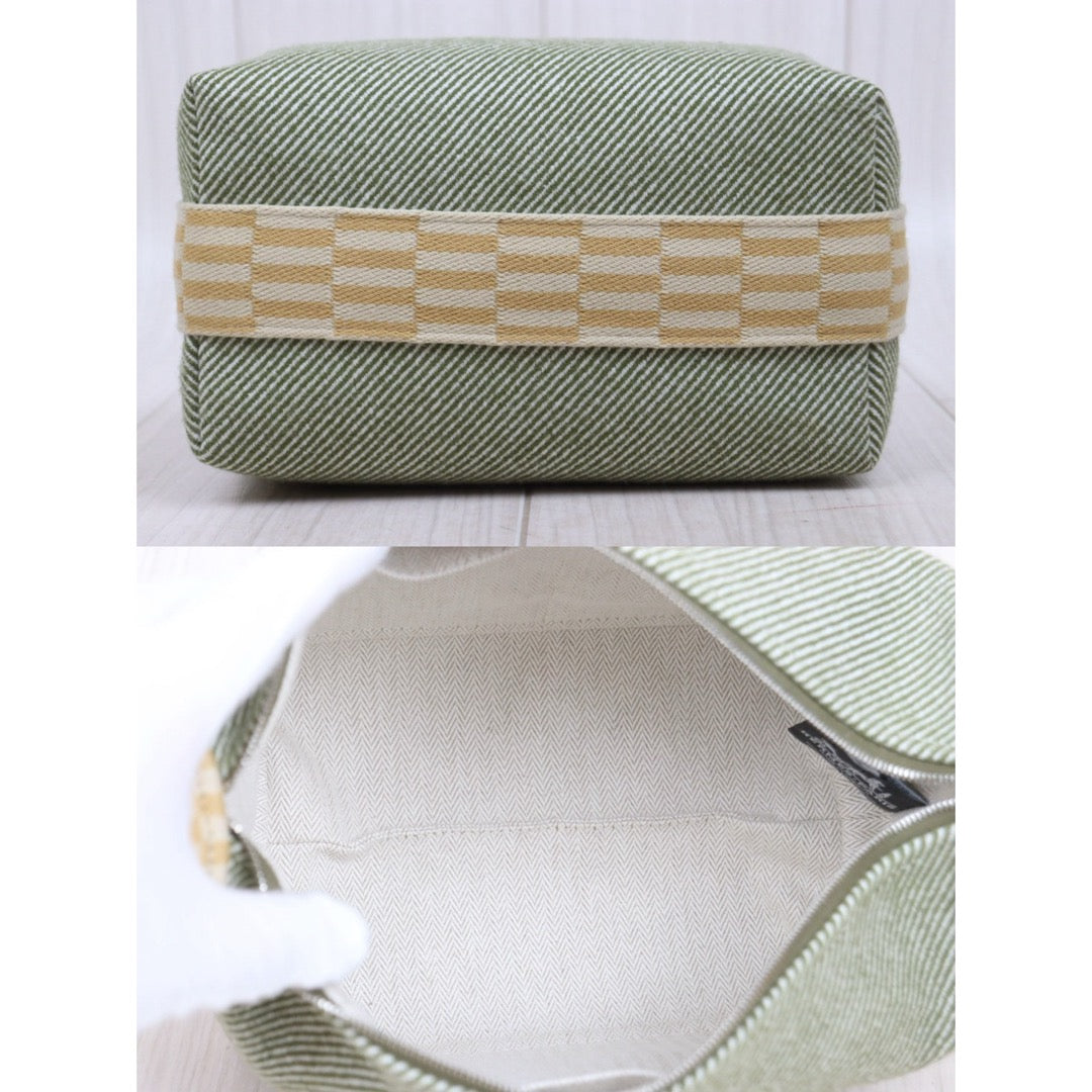 Very Good ( Rank A) ｜ HERMES Bride-A-Brac Canvas Green and Beige Handbag ｜W25121605