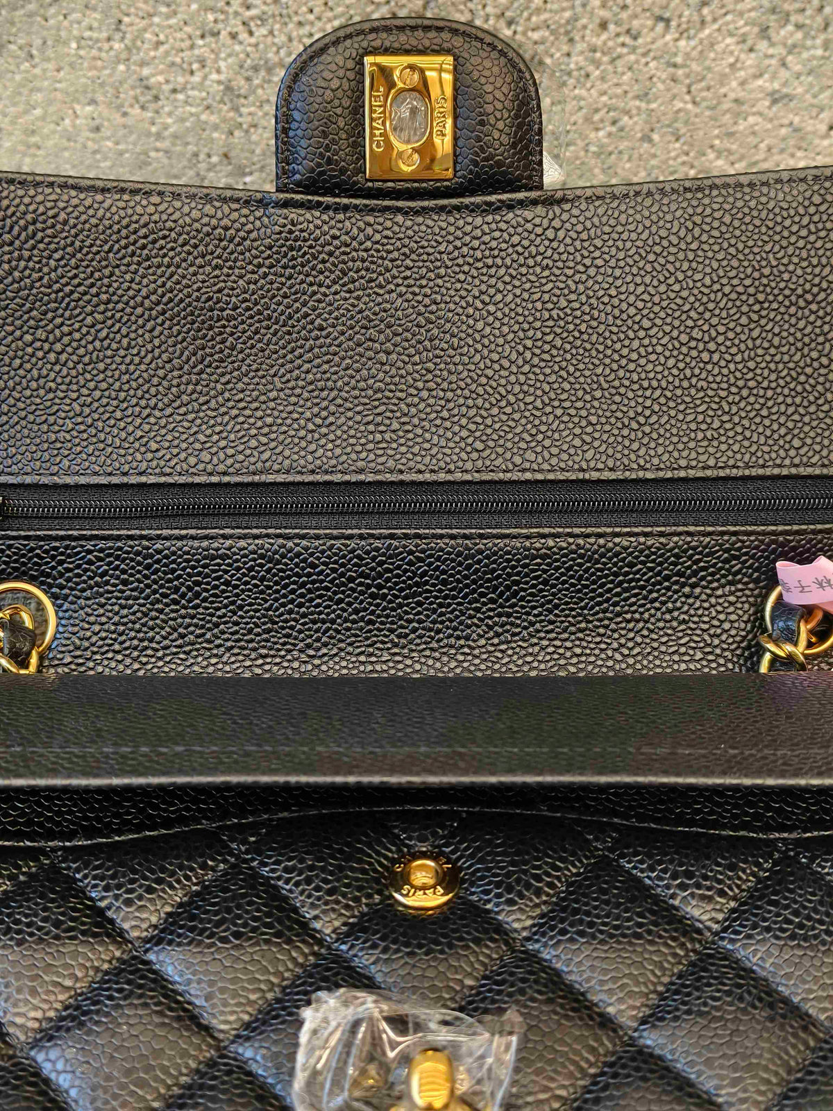Include Entrupy Certificate of Authenticity｜Very Good ( Rank A)｜ CHANEL caviar Skin Matrasse Chain Double Flap 25 Shoulder Bag  Black