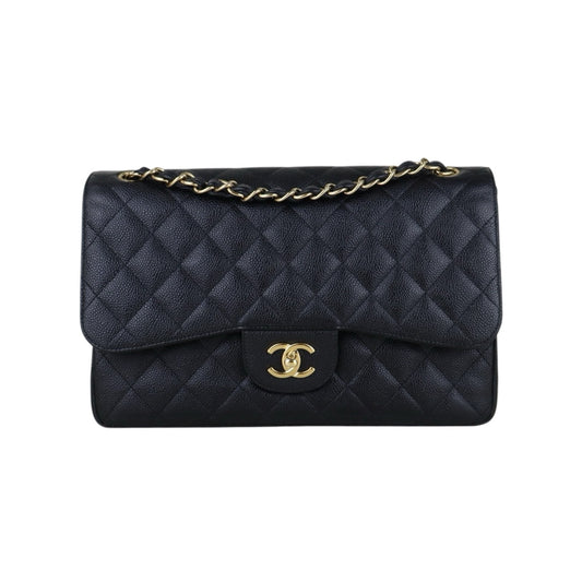 Include Entrupy Certificate of Authenticity｜Good ( Rank AB)｜ CHANEL Matrasse Chain Caviar Skin Jumbo Black  Made In 2014 Year｜S26041402