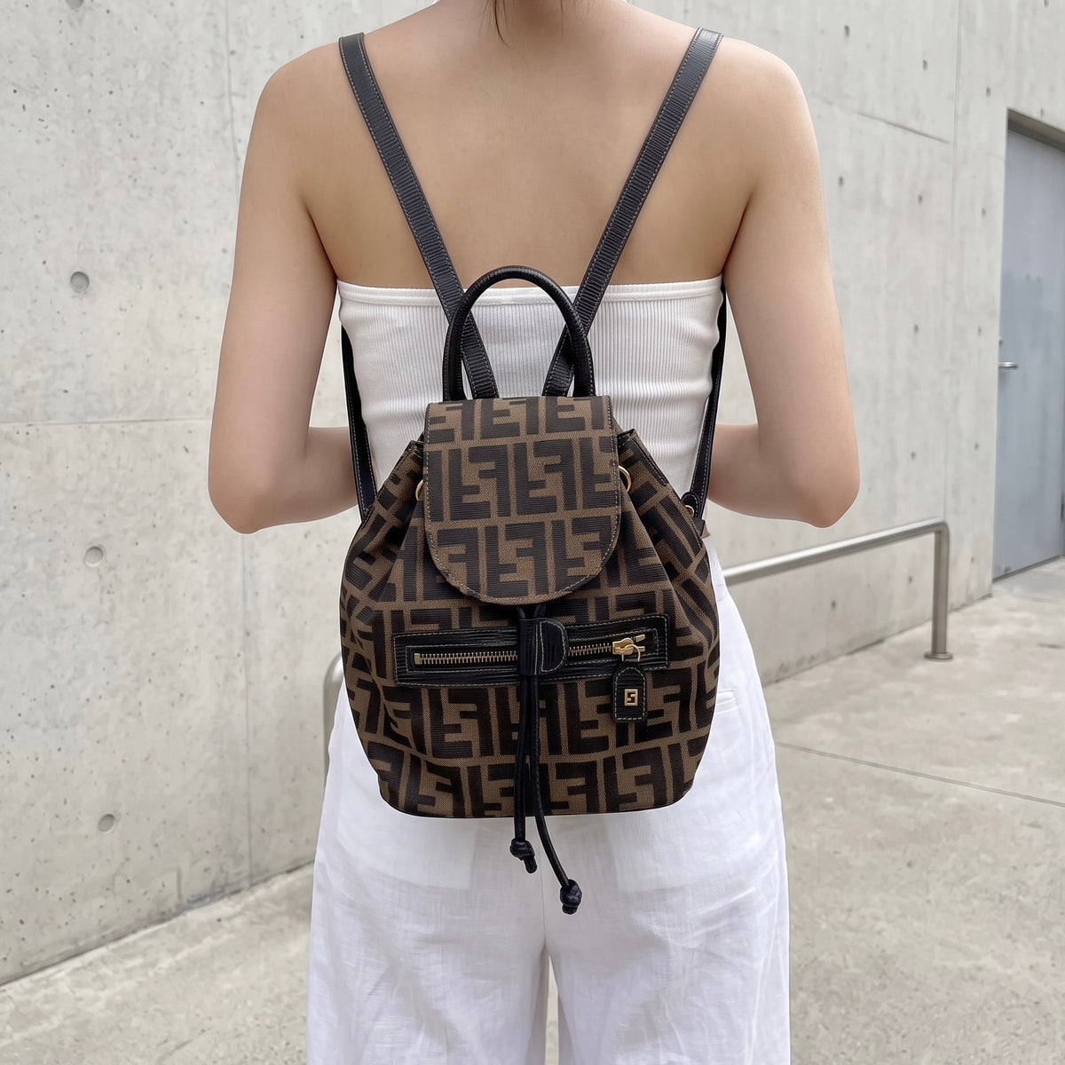 Include Entrupy Certificate of Authenticity｜Good ( Rank AB)｜ FENDI Mamma Mixed-leather Mini  Backpack｜S26080613