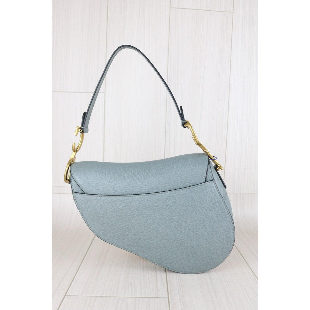 Very Good ( Rank A)｜Dior Trotter Saddle Shoulder Bag Medium Blue Current Model｜S25073011
