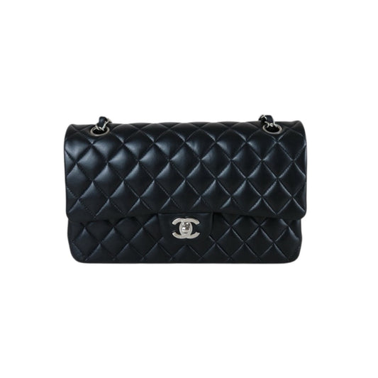 Include Entrupy Certificate of Authenticity｜Very Good ( Rank A)｜ CHANEL Lamb Skin Matrasse Chain Double Flap 25 Shoulder Bag  Black Made In 2017Year｜S26071202