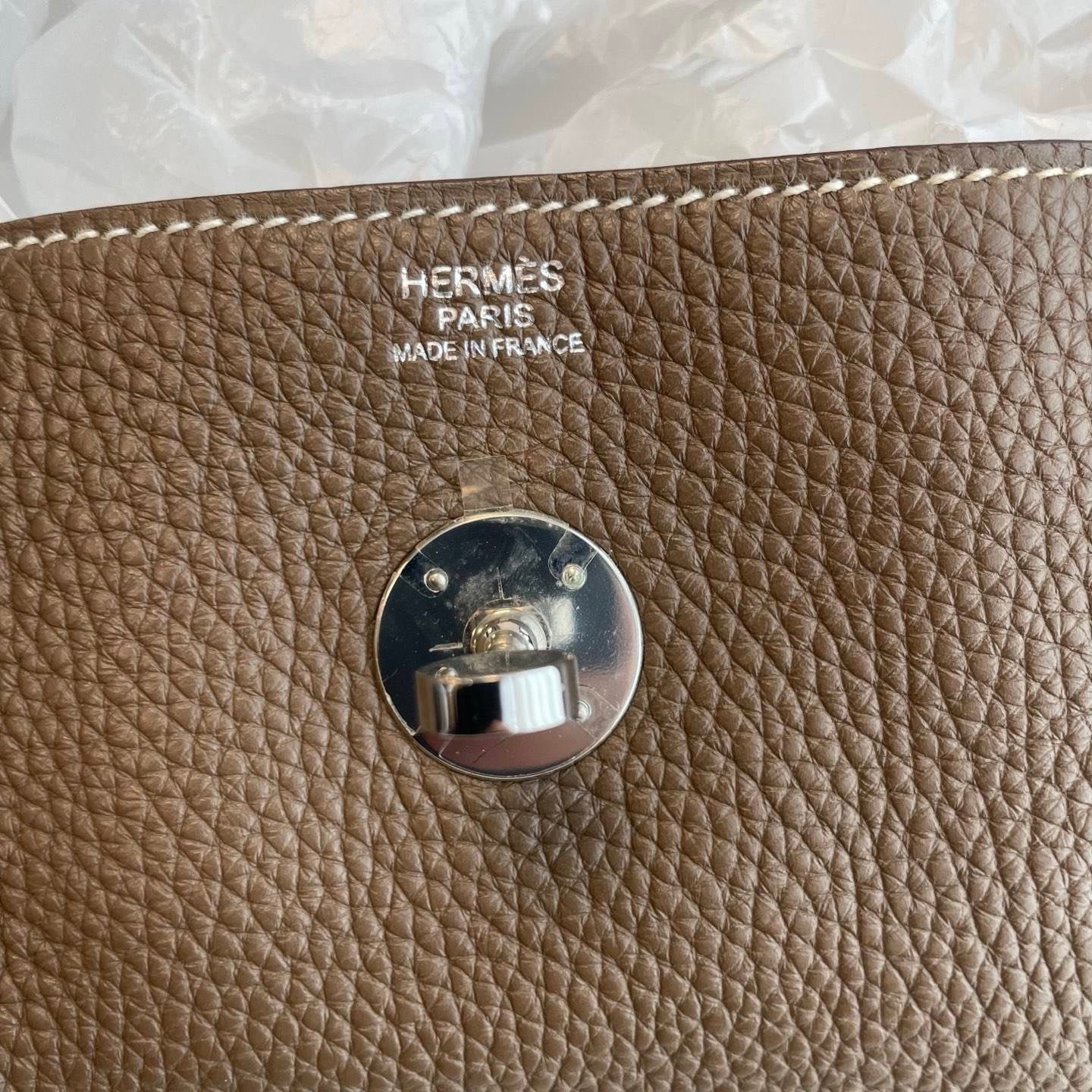 Hermes Lindy 30 A stamp etoupe