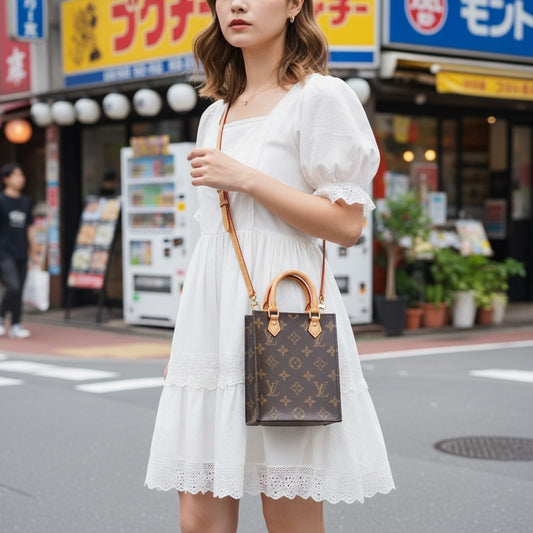 Include Entrupy Certificate of Authenticity｜Very Good ( Rank A)｜ Louis Vuitton Monogram Petit Sac Plat MINI Tote Bag Shoulder Bag IC Chips Model｜S26030402