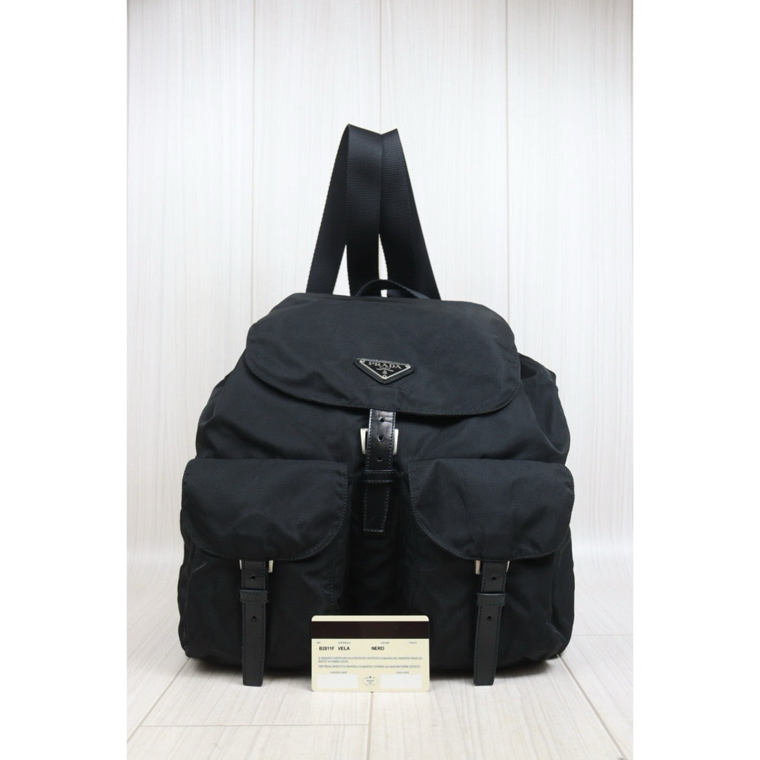 Include Entrupy Certificate of Authenticity｜Good ( Rank AB) ｜Prada  Nylon Black Backpack Medium｜26062602