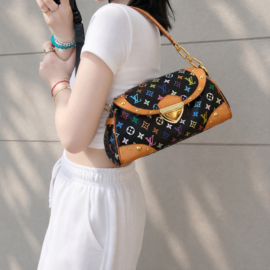Include Entrupy Certificate of Authenticity｜Good ( Rank AB)｜Louis Vuitton Monogram Takashi Murakam Multicolor Beverly MM HandBag｜S26080115