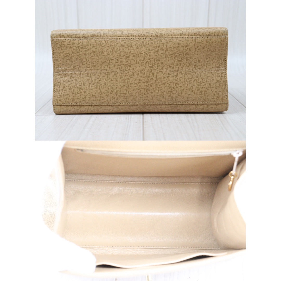 Rank AB ｜ CHANEL  Caviar Skin Kelly Shoulder Bag Beige  Made In 1997-1999Year｜Y24051708