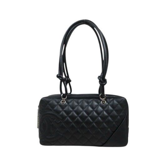 Very Good ( Rank A)｜ CHANEL Cambon Line Bowling Bag Black Made In 2003～2004 Year｜25092602